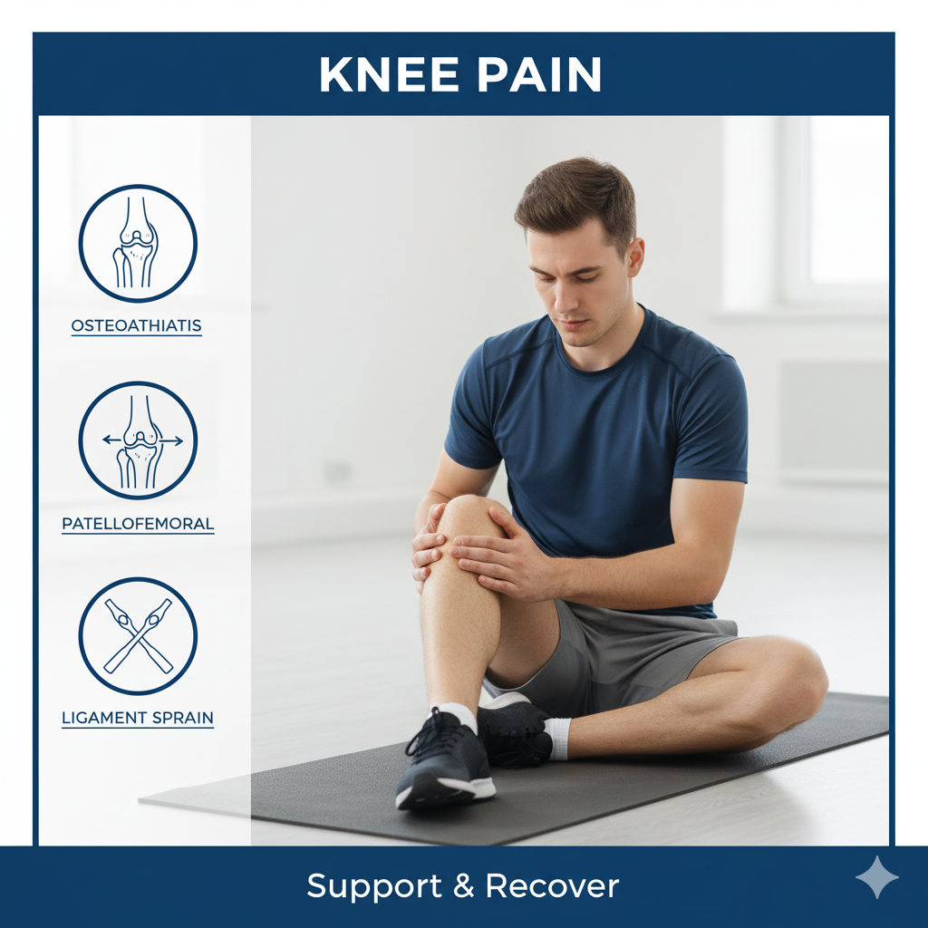 Person performing knee pain management exercises