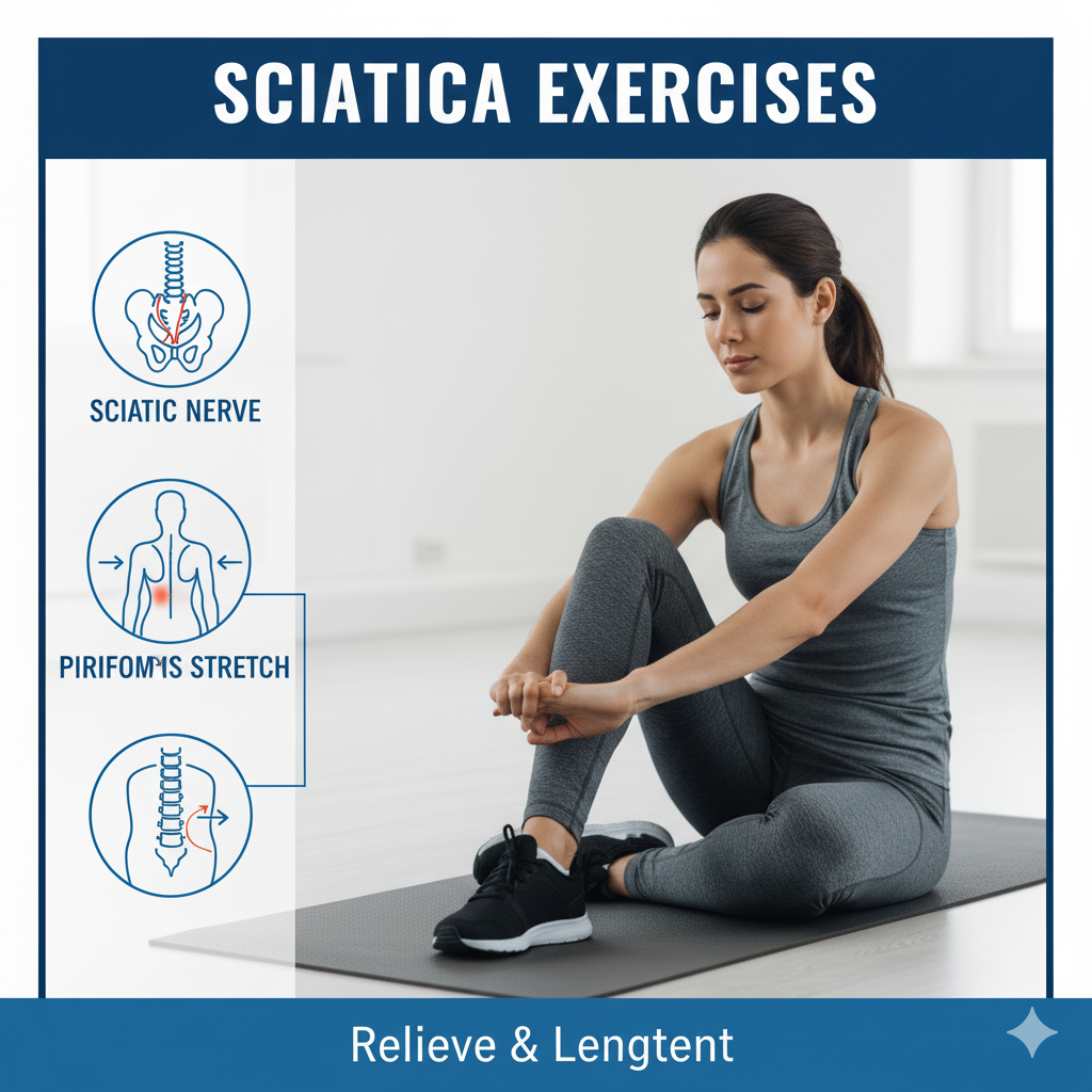 Person performing sciatica pain relief exercises