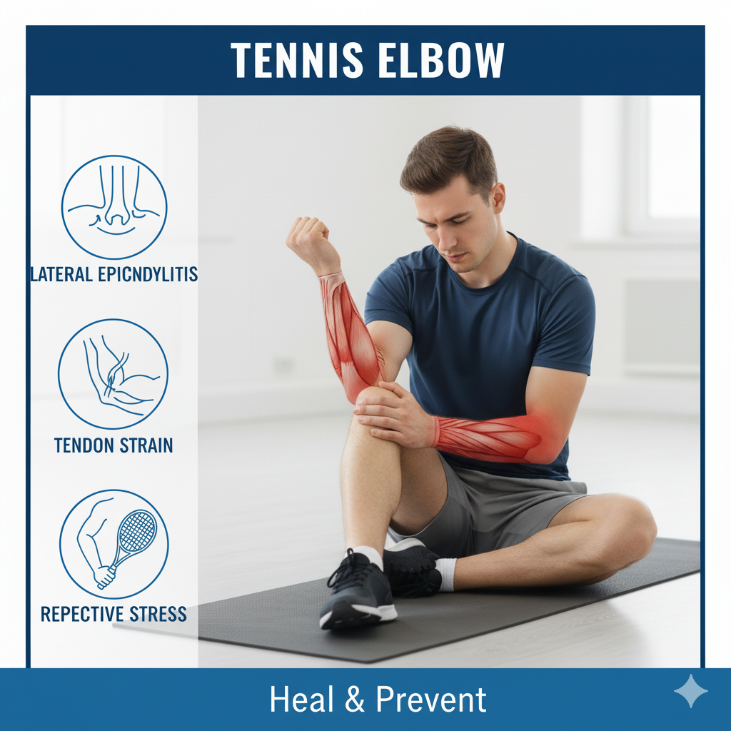 Person performing tennis elbow recovery exercises